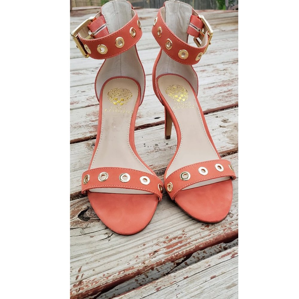 Vince Camuto Coral Leather- Calisa Grommet Heels | Sz. 9M